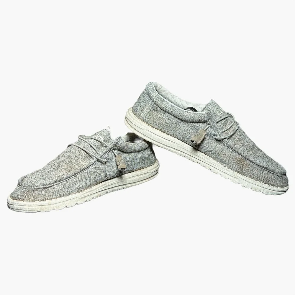 Hey Dude Wally Linen Light Grey Casual Shoes Mens US‎ 10